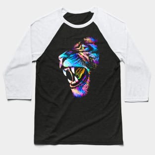 Growling Mouth Open Bengal Lion Baseball T-Shirt